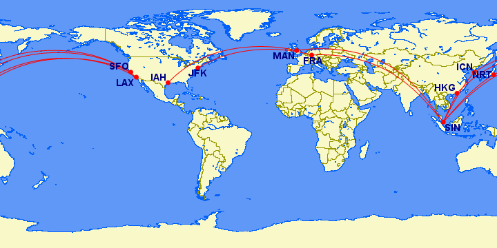 Singapore Airlines Route Map