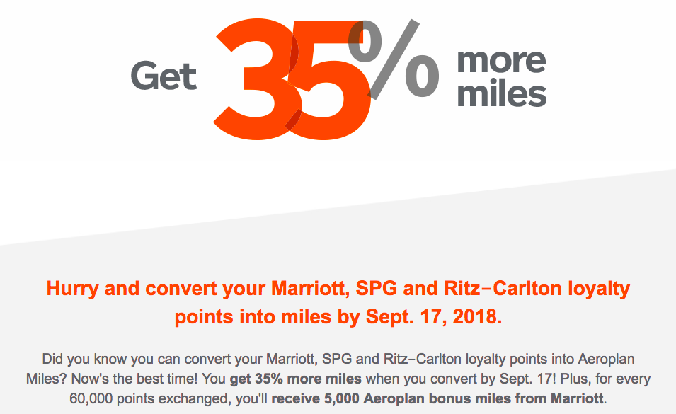 Transfer Marriott Points To Aeroplan And Get A Bonus Promo Now