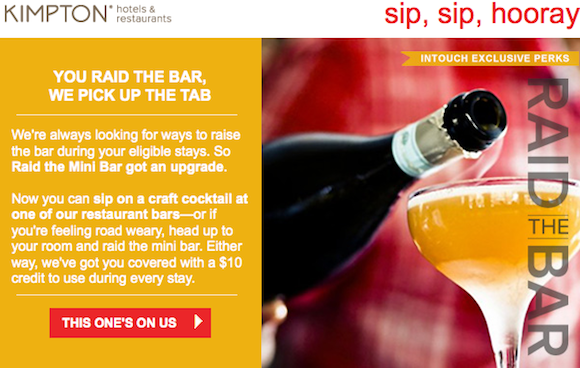 Kimpton Raid The Minibar Credit Now Valid At The Bar One Mile