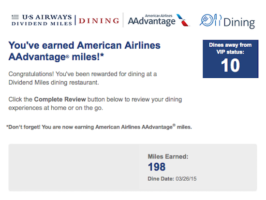 Apparently You Can Earn Bonus Miles For Dining Who Knew One Mile At A Time