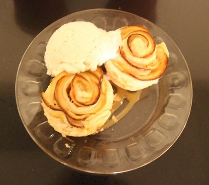 Apple blossoms for dessert.