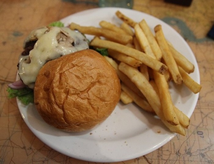 My burger. It had cheese.
