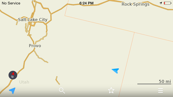 Without the Utah map downloaded, I was left with just the basemap
