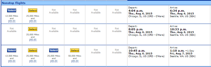 United often has decent last-minute award availability