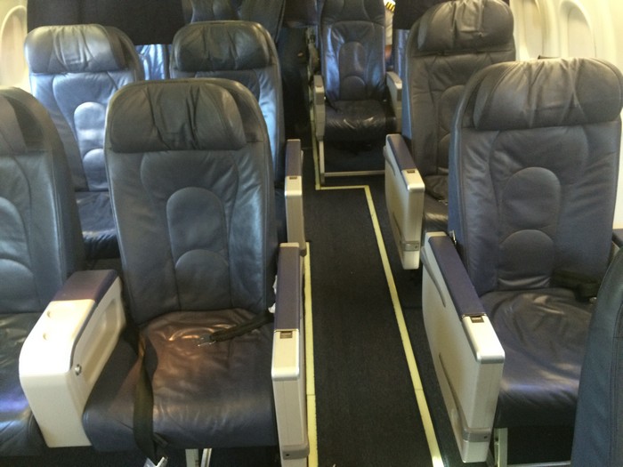 First class cabin on the Q400