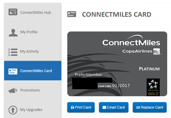 Printing a temporary Copa card