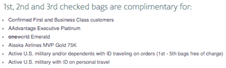 aadvantage baggage policy