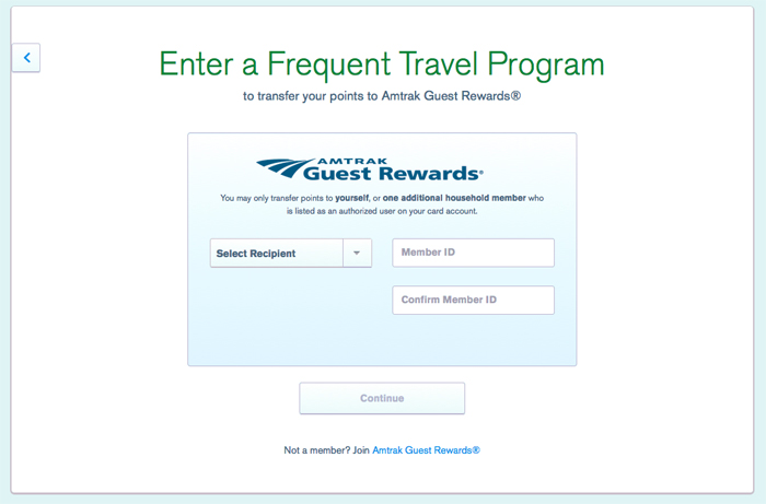 Amtrak Reward Points Chart
