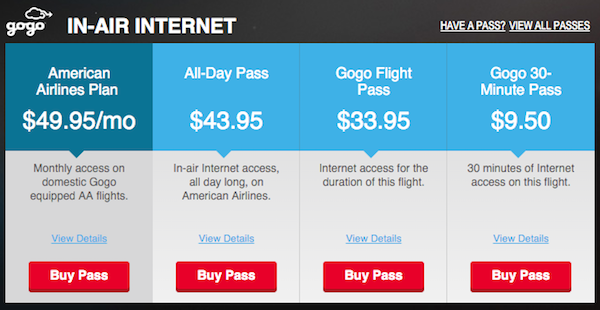 ipass cost for gogo inflight