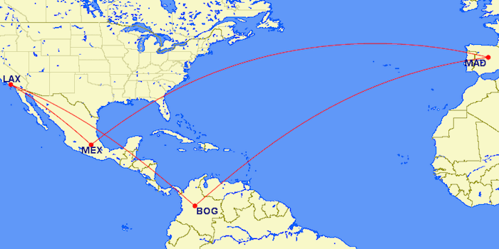 Am I Crazy For Flying To Spain Via Mexico And Colombia One Mile On The Way There I Managed To Redeem 60 000 Avianca Lifemiles For Business Cl From Los Angeles Bogota Madrid With Following Flights