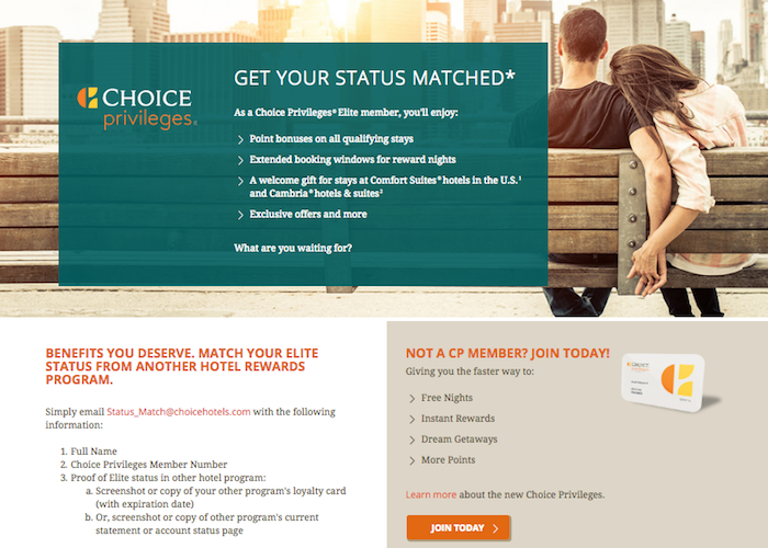 Choice Privileges Offering Elite Status Matches One Mile At A Time