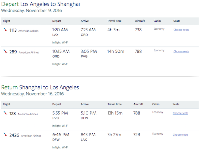 American Airlines Aadvantage Points Chart