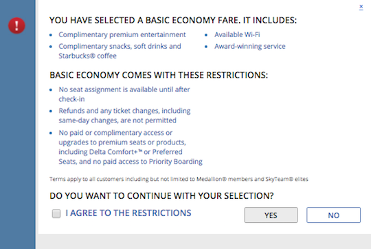 delta basic fare baggage