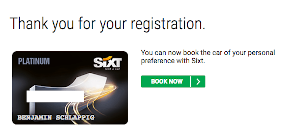 Get An Instant Status Match To Sixt Platinum One Mile At A Time