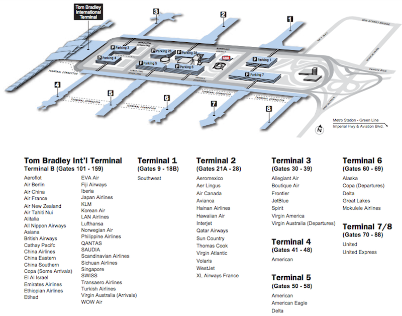 Lax Airport Terminal Map American Airlines