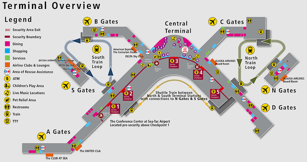 Seattle Airport Terminal Map Alaska Airlines Time Zones Map World