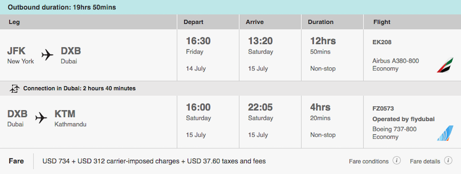 flydubai one way ticket price