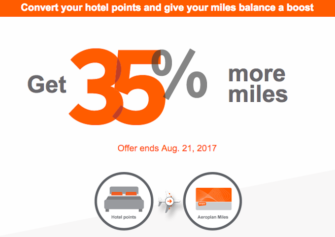 Aeroplan Offers Best Ever Bonus On Converting Hotel Points Into This Bonus Is Significantly Better Than We Ve Seen In The Past For Example Last Promotion Offered Up To A 30 On Points Transfers