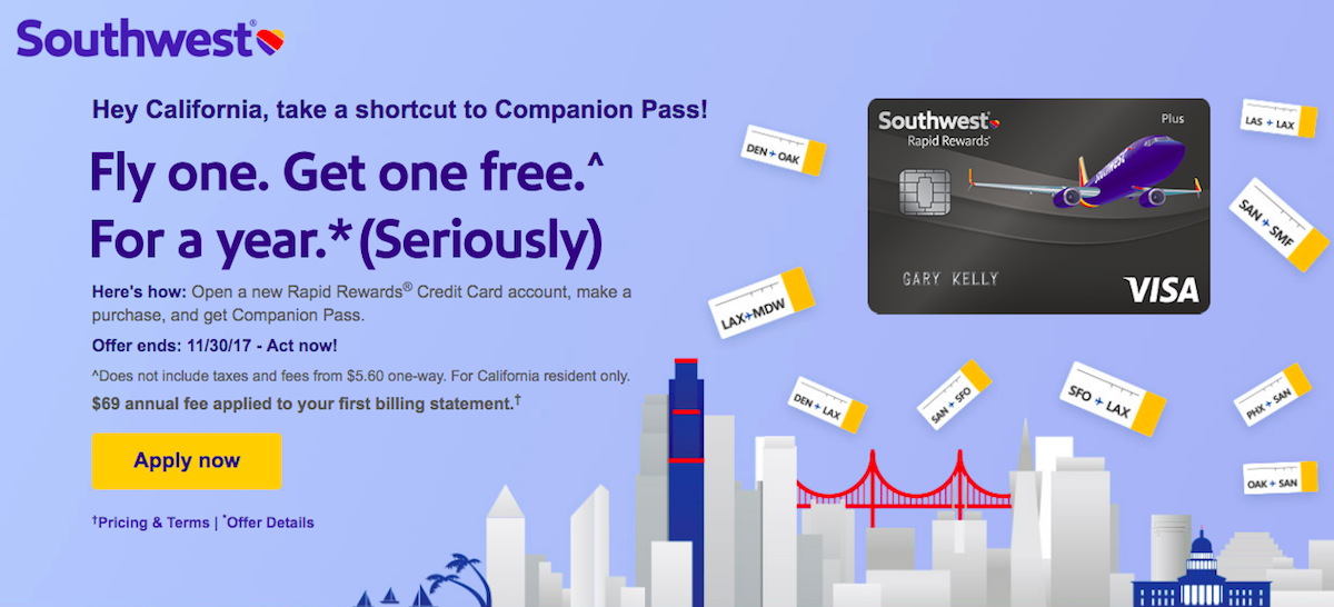 Incredible Southwest Companion Pass Offer For California Residents