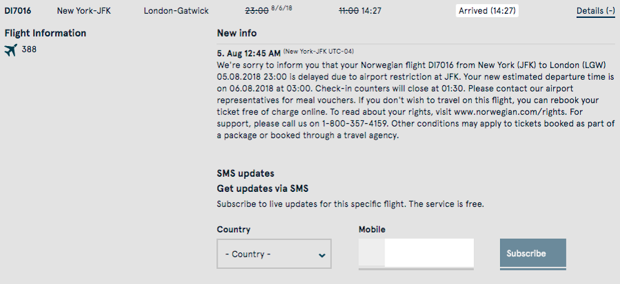 norwegian airlines delayed baggage