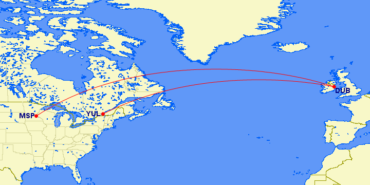 aer lingus 144 route map