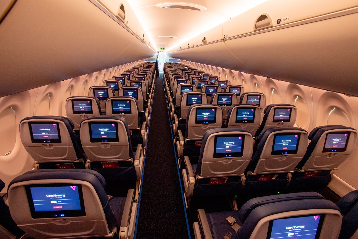 Delta Shares First Glimpses Of A220 Interiors One Mile At