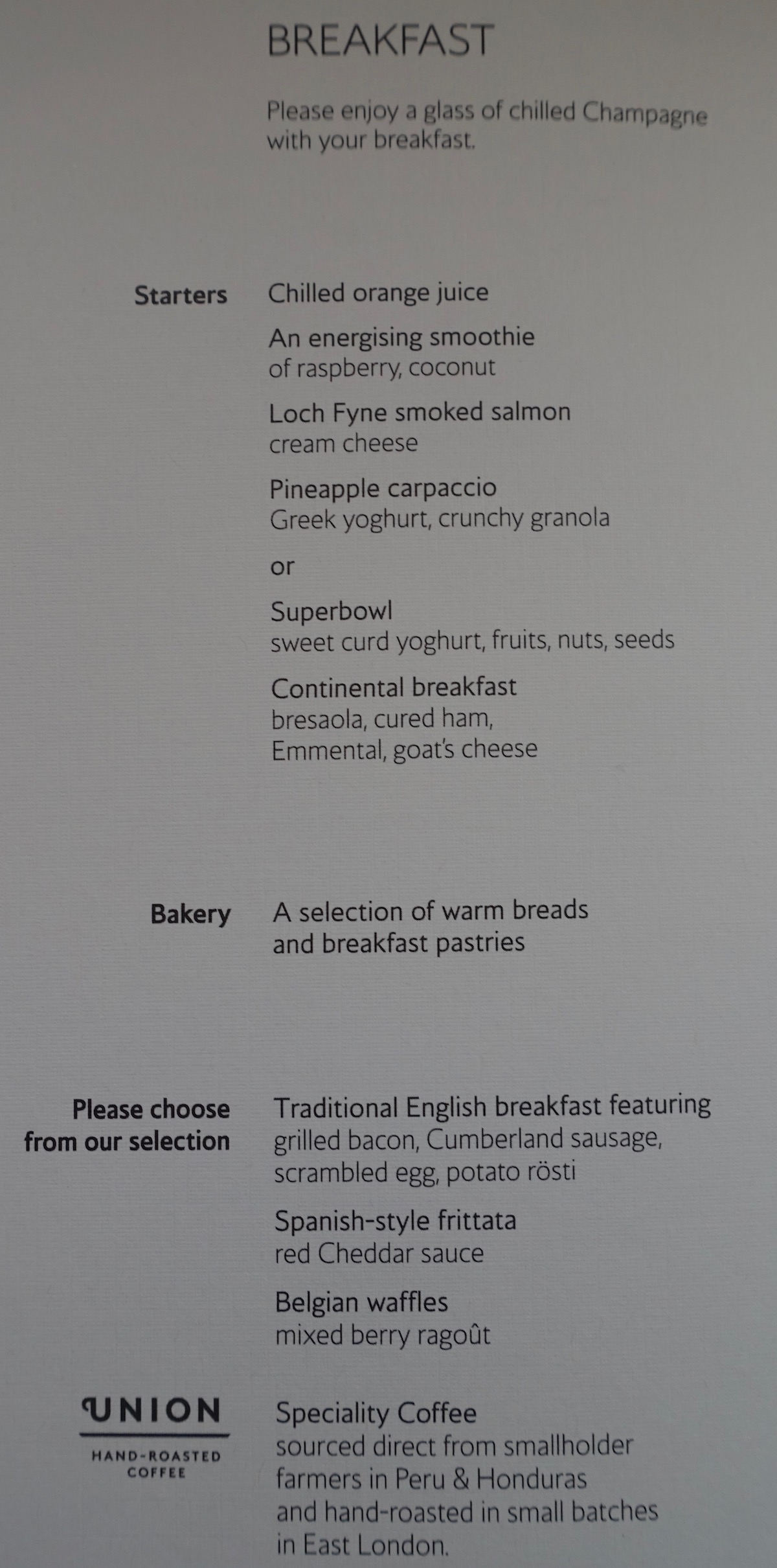 British Airways Long Haul Food Menu 2022 - qc4tuy8