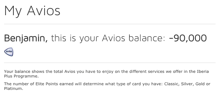 イベリア航空ラテン系プロモーションで獲得したアビオスがマイナス？ クレジットplusマイル