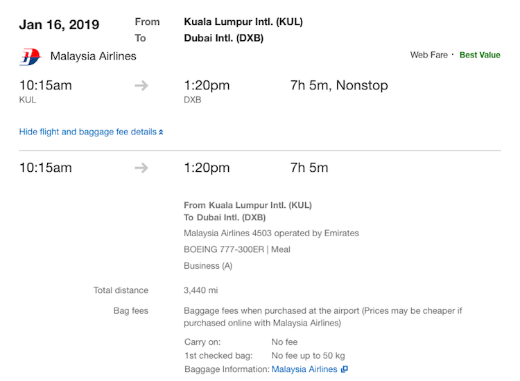 1 300 Roundtrip Emirates First Class Fare From Kuala Lumpur To