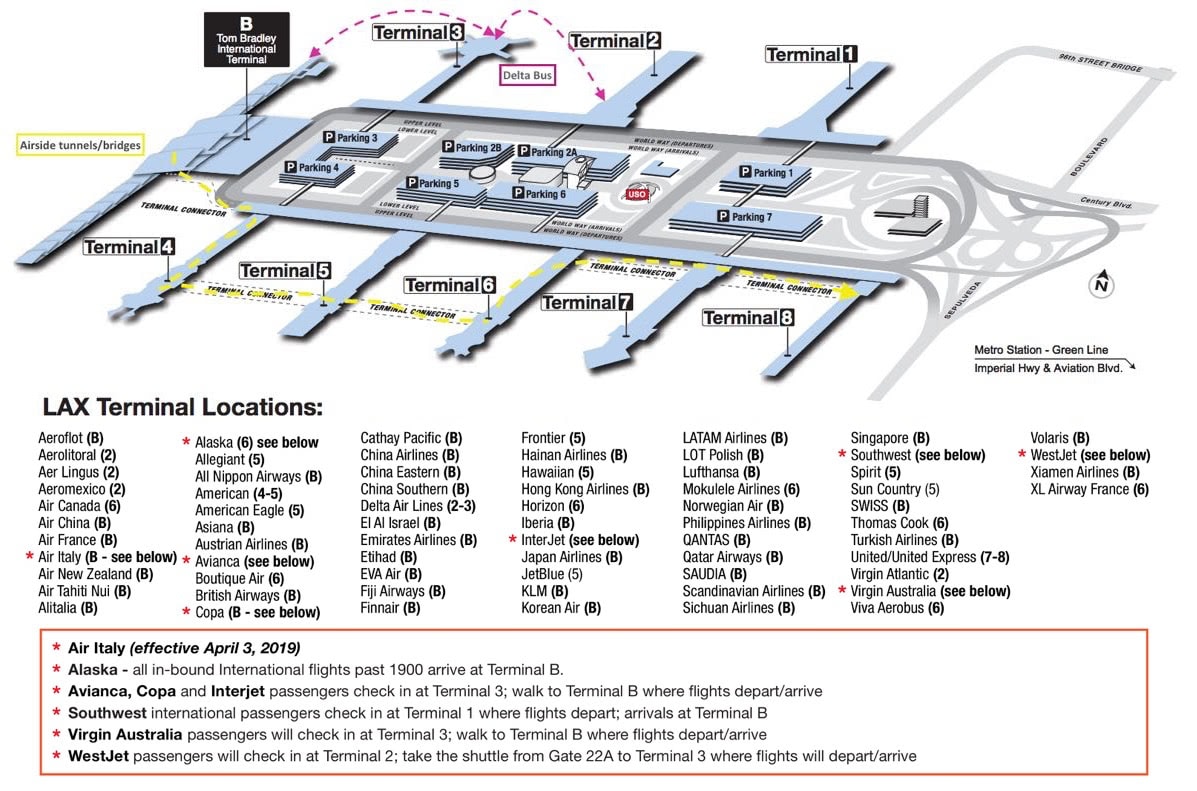 lax international airport terminal map How To Get Between Terminals At Lax One Mile At A Time lax international airport terminal map