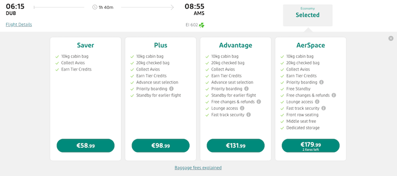 Aer Lingus Launches Aerspace European Business Class One Mile At