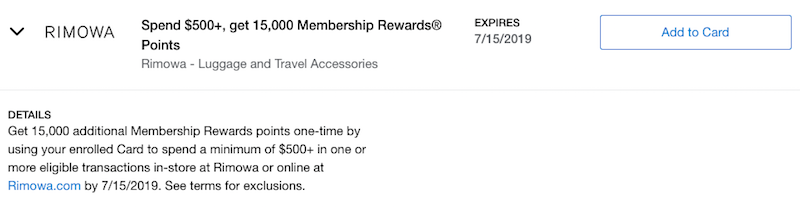 Awesome Amex Offer For Rimowa Purchases 