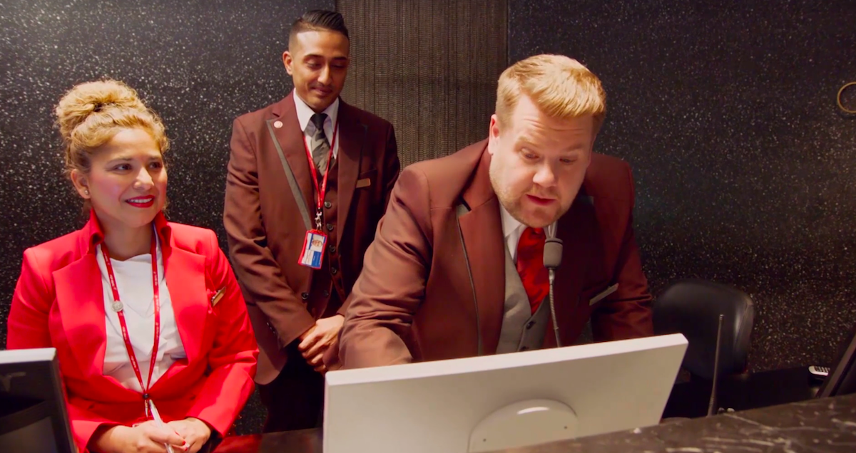 James Corden Works At Virgin Atlantic Clubhouse One Mile At A Time