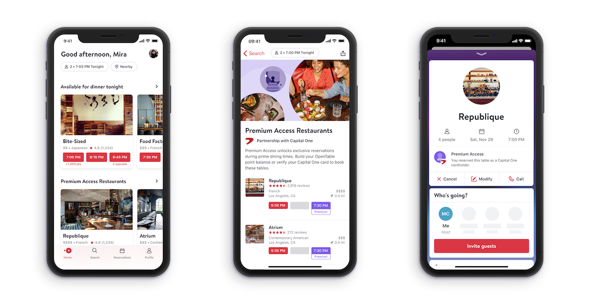 Capital One Adds Priority Opentable Reservations One Mile At A Time