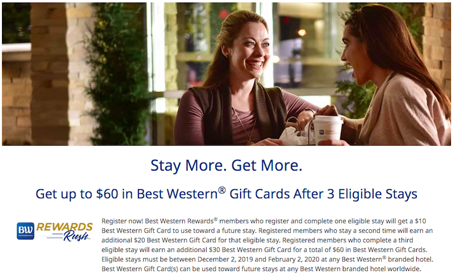 Promo Earn 60 In Best Western Gift Cards One Mile at a Time
