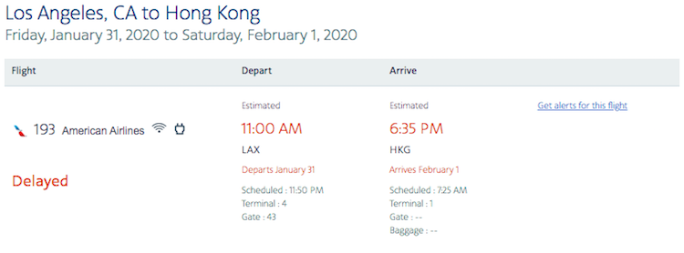 a screenshot of a flight schedule