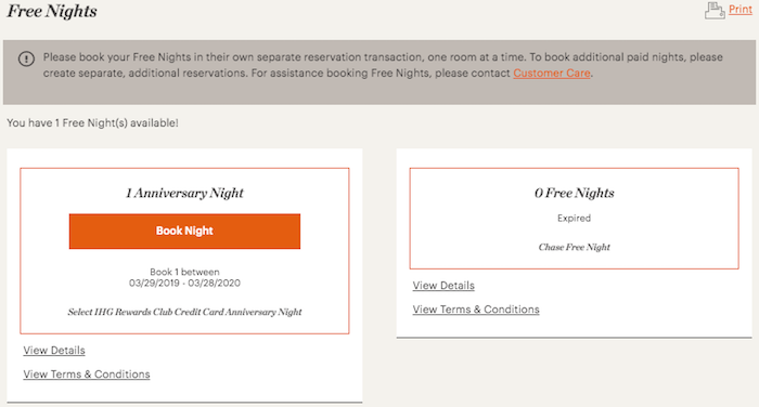 How To Redeem Ihg Card Free Night Certificate One Mile At A Time