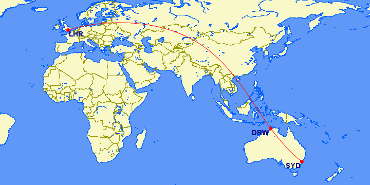 travel from australia to london