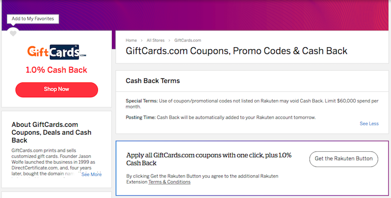 rakuten e gift card