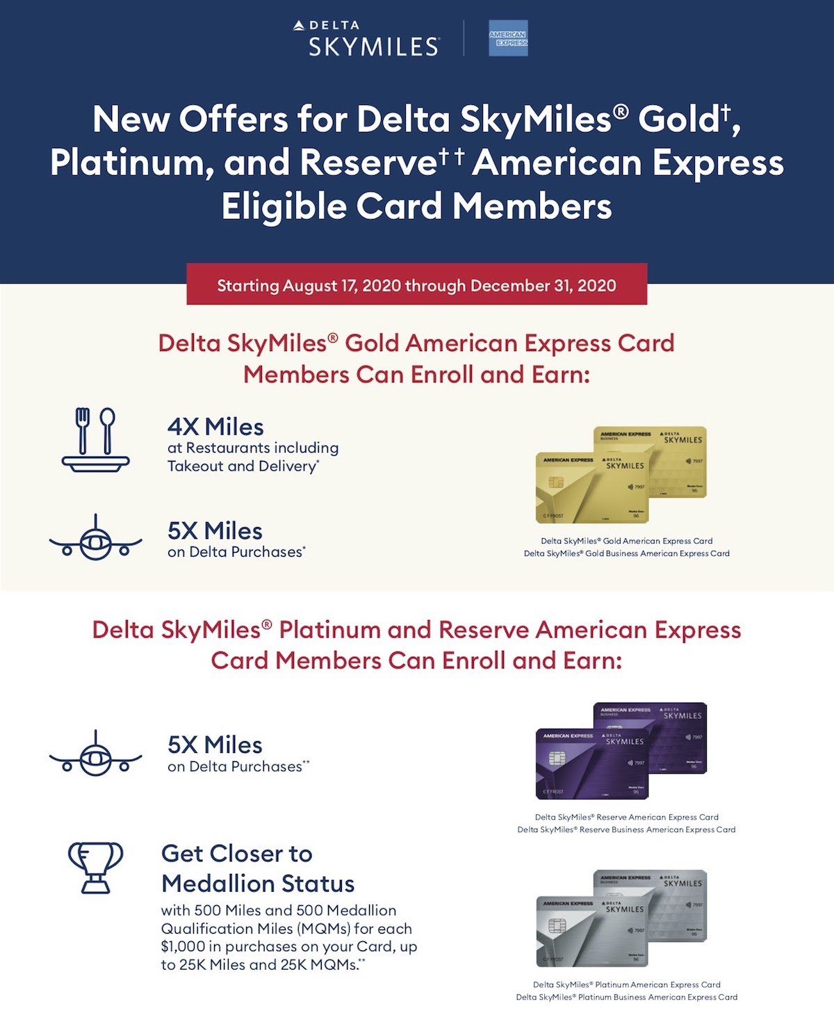 Delta Amex Cards Limited Time Spending Bonuses One Mile at a Time