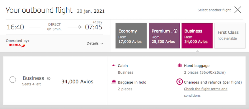 iberia check in baggage price