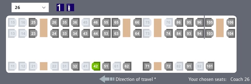 Ice Train Seat Map