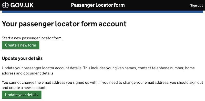 UK Passenger Locator Form 11