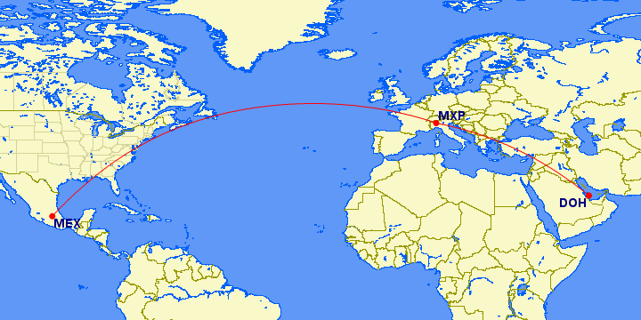 Qatar Airways está considerando un vuelo de Milán a Ciudad de México